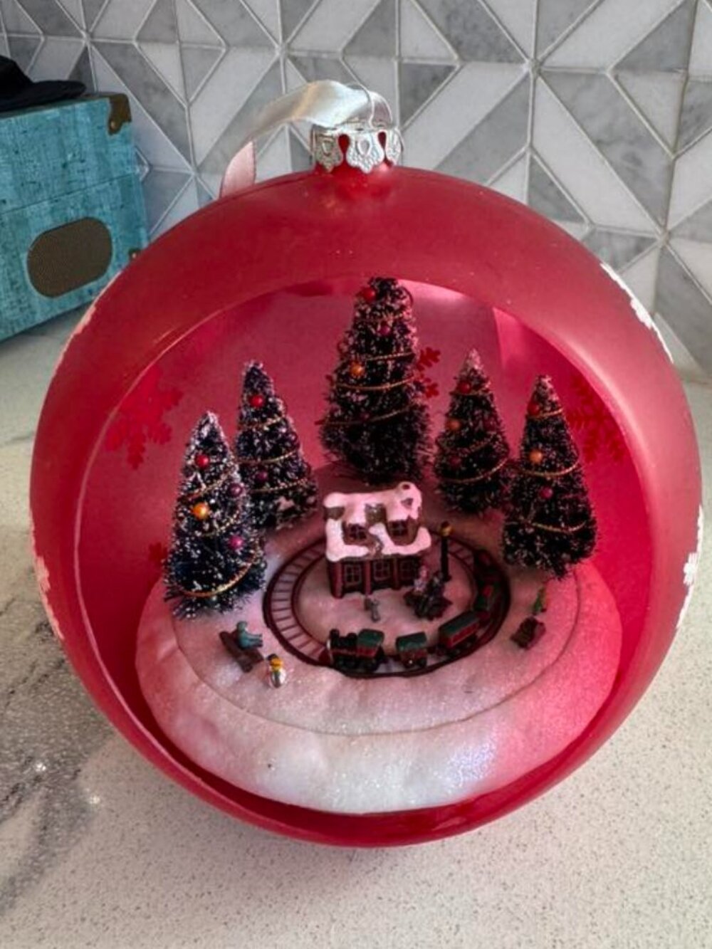 Mr. Christmas Fiber Optic Diorama Train & Musical Ornament (non-working)